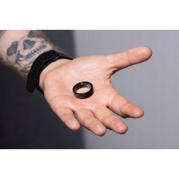 Smartwatch OEM Smart Ring R11M- inteligentny pierścień ze stali ze stacją ładującą rozmiar 10 (19,8mm) czarny 14243667 5903396322853