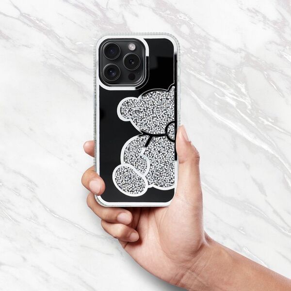 OEM Futerał TEDDY BEAR do IPHONE 14 Pro Max srebrny 14243723 5903396326738