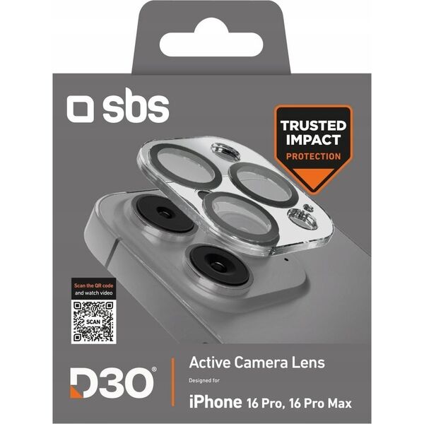 SBS Mobile Szkło hartowane SBS D3O na wyspę aparatu do iPhone 16 Pro / 16 Pro Max 14252005 8018417482762