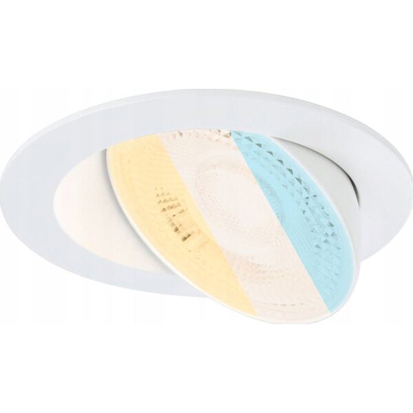 Paulmann Oprawa do wbudowania ANMUS LED DIM 5W 700lm 105mm 2700K-6500K IP20 230V biały / aluminium 14253336 4000870922538