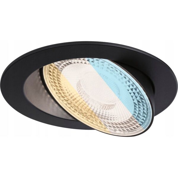 Paulmann Oprawa do wbudowania ANMUS LED DIM 5W 700lm 105mm 2700K-6500K IP20 230V czarny / aluminium 14253338 4000870922576