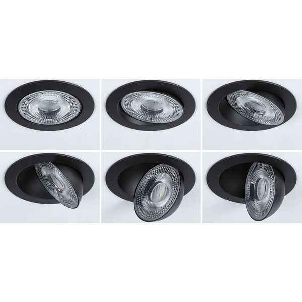 Paulmann Oprawa do wbudowania ANMUS LED DIM 5W 700lm 105mm 2700K-6500K IP20 230V czarny / aluminium 14253338 4000870922576