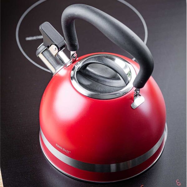KingHoff CZAJNIK 1,8L Z GWIZDKIEM KINGHOFF KH-1853 CZERWONY 14253832 5908287218536