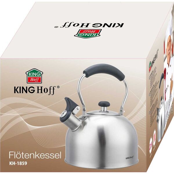 KingHoff CZAJNIK 2,5L Z GWIZDKIEM KINGHOFF KH-1859 SREBRNY 14253843 5908287218598