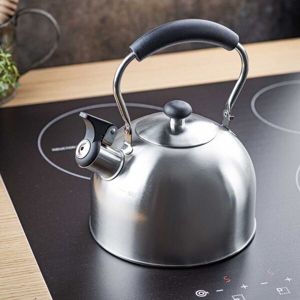 KingHoff CZAJNIK 2,5L Z GWIZDKIEM KINGHOFF KH-1859 SREBRNY 14253843 5908287218598
