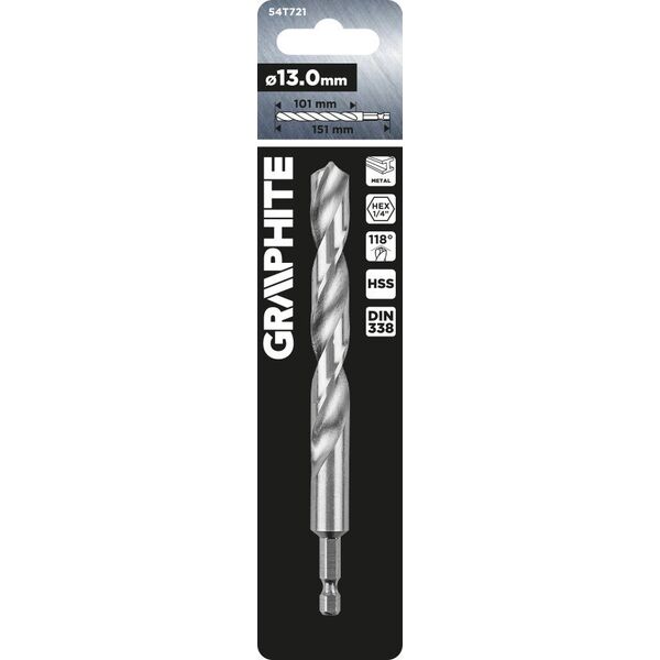 Wiertło Graphite Wiertło do metalu Hex 13.0 mm 14254156 5902062086754