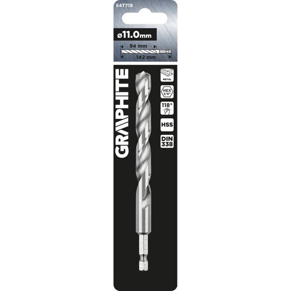 Wiertło Graphite Wiertło do metalu Hex 11.0 mm 14254174 5902062088147