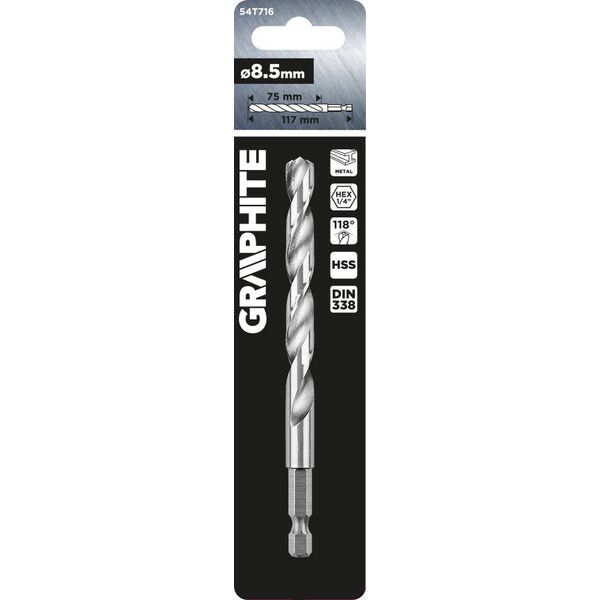 Wiertło Graphite Wiertło do metalu Hex 8.5 mm 14254194 5902062508751