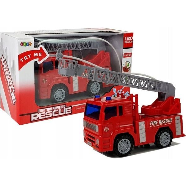 LeanToys Wóz Strażacki Straż Pożarna z Drabiną na Baterie z Wodą 1:20 LEAN Toys 14255156 5905991018414