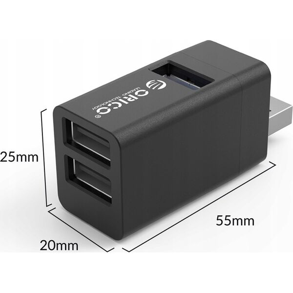 HUB USB Orico Orico Hub USB 5Gbps mini 3xUSB-A aluminium 14265371 6954301192282