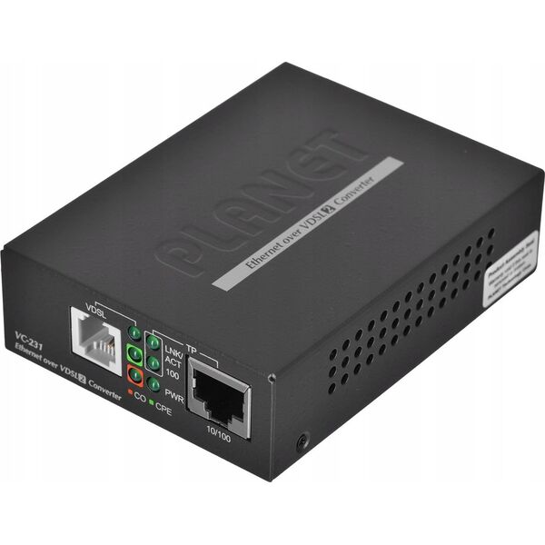 Konwerter światłowodowy Planet PLANET VC-231 konwerter sieciowy 100 Mbit/s Czarny 14265997 847690000701