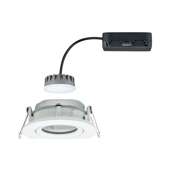Paulmann Oprawa do wbudowania NOVA PLUS COIN LED DIM wychylna 6W 470lm 93mm 2700K IP65 230V biały mat 14268151 4000870936818