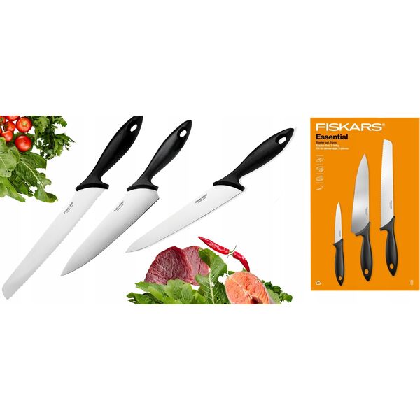 Fiskars FISKARS ZESTAW 3 NOŻY ESSENTIAL 14268580 6424002015628