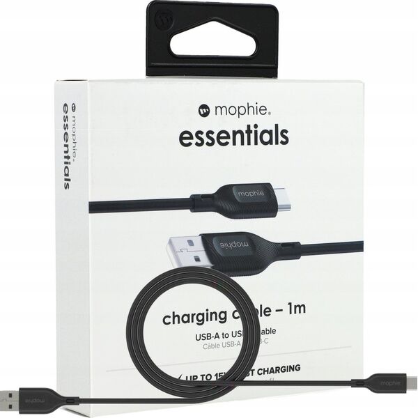 Kabel USB Mophie Kabel Mophie Essentials USB-A / USB-C 1m black 14270987 840056185739