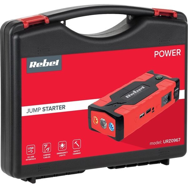 Rebel Jump starter - power bank z przewodami rozruchowymi i kompresorem 14275105 5901890102643