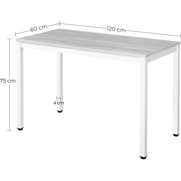 Leobert Stół TESSA 120cm x 60cm - czarny / czarne nogi 14276000 5903332071227