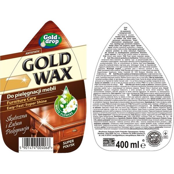 Gold Wax Gold Wax - Płyn do czyszczenia i pielęgnacji mebli w spray'u - 400 ml 14292520 5901474004066