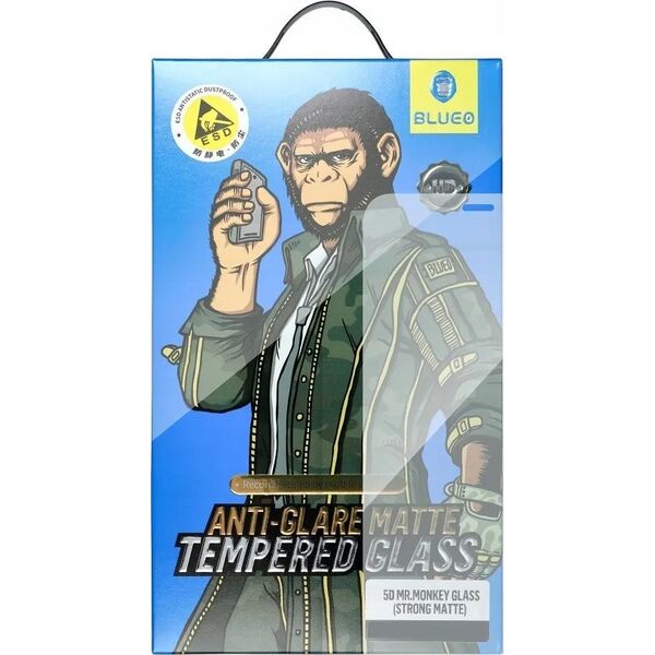 Blueo Szkło Hartowane 5D Mr. Monkey Glass - Apple iPhone 14 Pro Max czarny (Strong Matte) 14295027 5903396252204