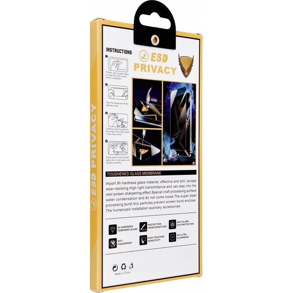 OG Szkło Hartowane OG Premium Privacy Glass - do Iphone 15 czarny 14295190 5903396294587