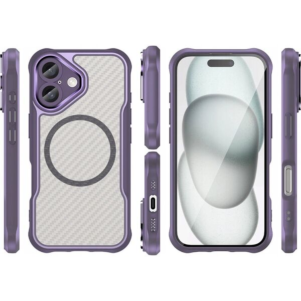 Hurtel Etui silikonowe Leading Series MagSafe do iPhone 16 - fioletowe 14295408 5907769365133