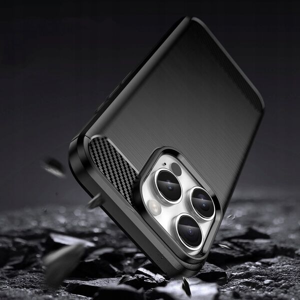 Hurtel Etui silikonowe Carbon Case do iPhone 16 Pro Max - czarne 14295430 5907769364761