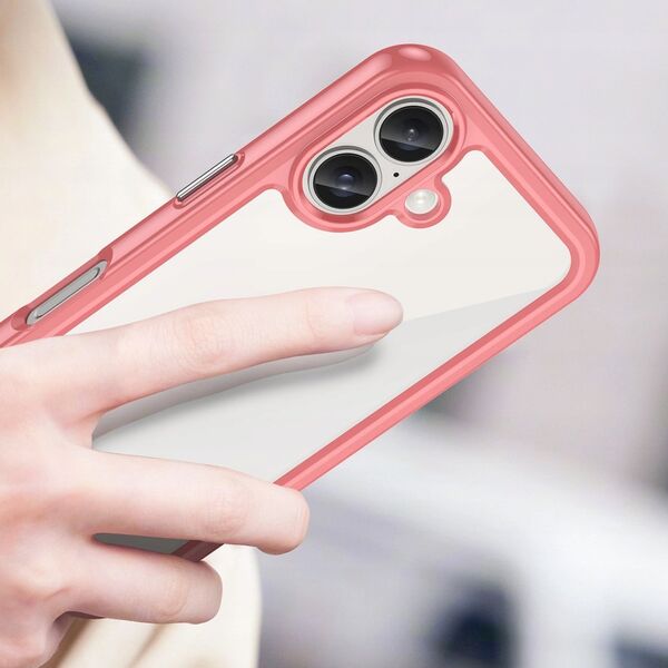 Hurtel Etui Outer Space Case z żelową ramką do iPhone 16 - czerwone 14295436 5907769364976