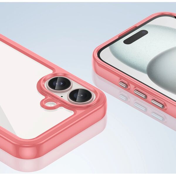 Hurtel Etui Outer Space Case z żelową ramką do iPhone 16 - czerwone 14295436 5907769364976