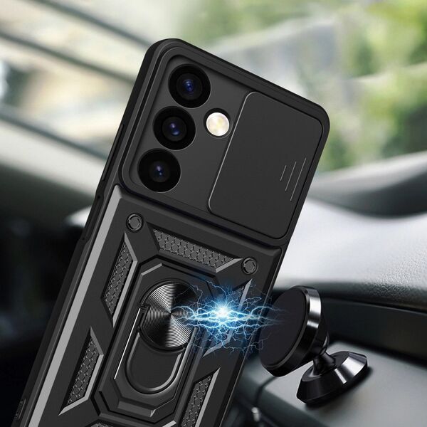 Hurtel Etui Hybrid Armor Camshield do Samsung Galaxy S24+ pancerne z osłoną na aparat - czarne 14295473 9145576285084