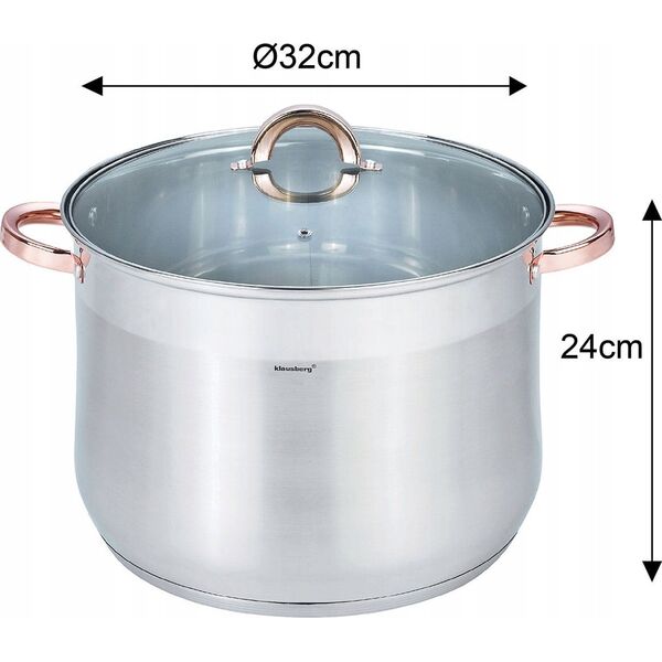 Klausberg KLAUSBERG GARNEK GASTRO Z POKRYWĄ 32cm 18,7L KB-7797 14387610 5908287277977