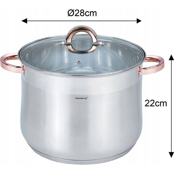 Klausberg KLAUSBERG GARNEK GASTRO Z POKRYWĄ 28cm 13L KB-7795 14387814 5908287277953