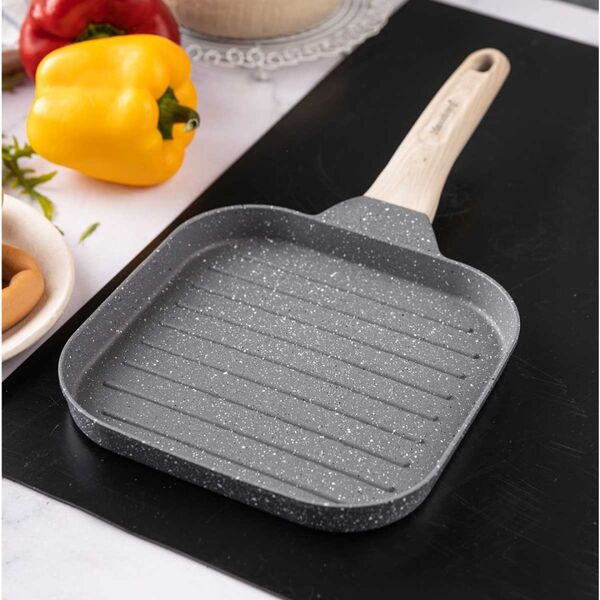 Patelnia Klausberg PATELNIA GRILLOWA 18 X 18CM MARMURKOWA KLAUSBERG KB-7811 SZARA 14392960 5908287278110