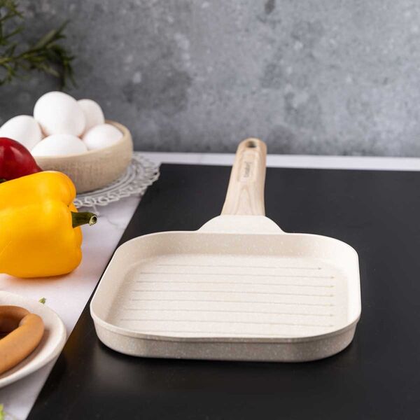 Patelnia Klausberg PATELNIA GRILLOWA 18 X 18CM MARMURKOWA KLAUSBERG KB-7812 BEŻOWA 14392961 5908287278127