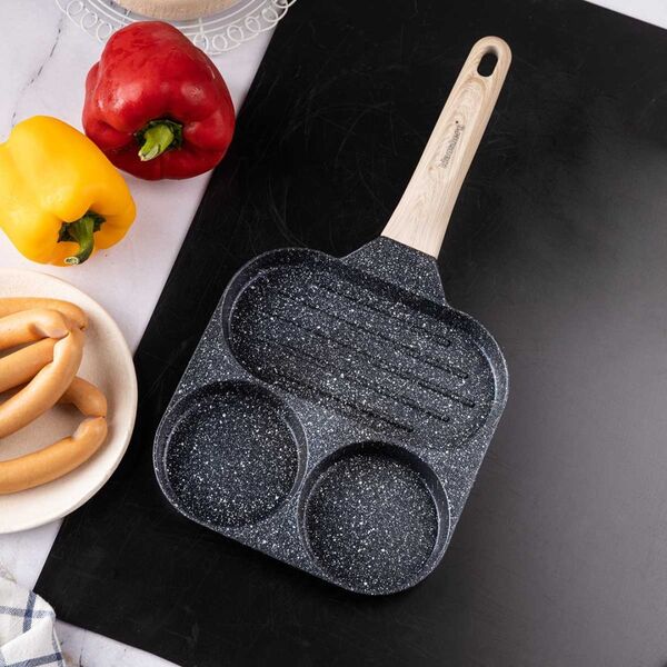 Patelnia Klausberg PATELNIA MARMURKOWA 3 W 1 DO JAJEK NALEŚNIKÓW PLACKÓW GRILL KLAUSBERG KB-7816 CZARNA 14393034 5908287278165