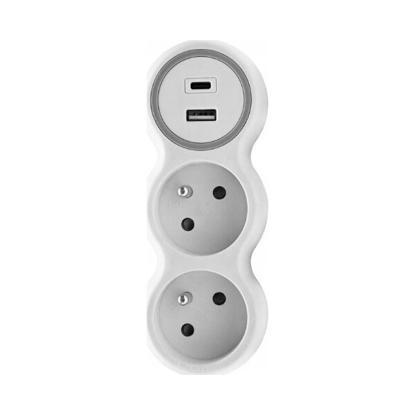 Plastrol Rozgałęźnik sieciowy dwukrotny + USB-A + USB-C 14394638 5902273426370