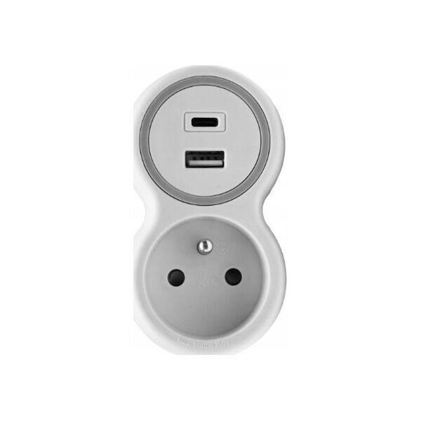 Plastrol Rozgałęźnik sieciowy jednokrotny + USB-A + USB-C 14394643 5902273426363
