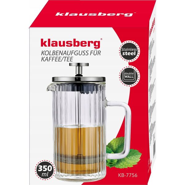 Klausberg ZAPARZACZ TŁOKOWY DO KAWY/HERBATY TERMICZNY 350ml KLAUSBERG KB-7756 14399719 5908287277564