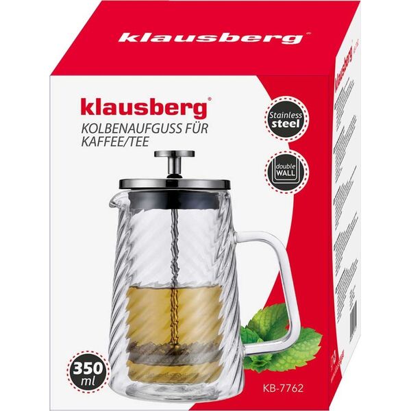 Klausberg ZAPARZACZ TŁOKOWY DO KAWY/HERBATY TERMICZNY 350ml KLAUSBERG KB-7762 14400008 5908287277625
