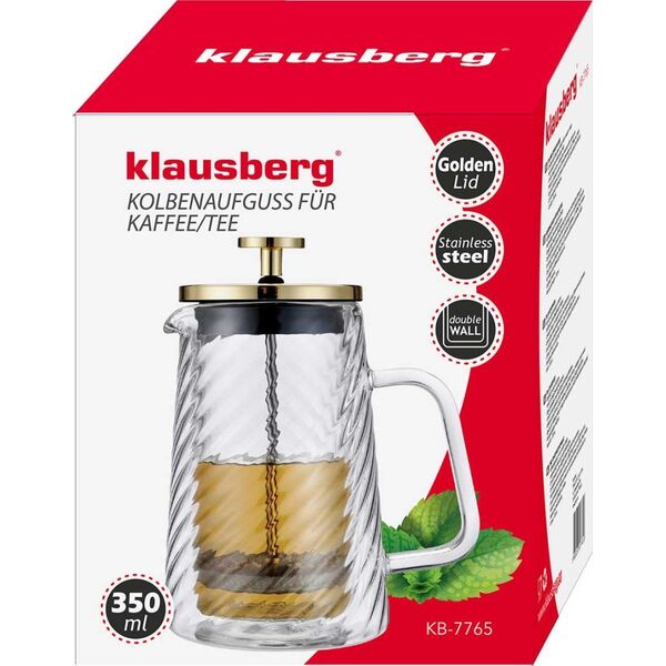 Klausberg ZAPARZACZ TŁOKOWY DO KAWY/HERBATY TERMICZNY 350ml KLAUSBERG KB-7765 14400009 5908287277656