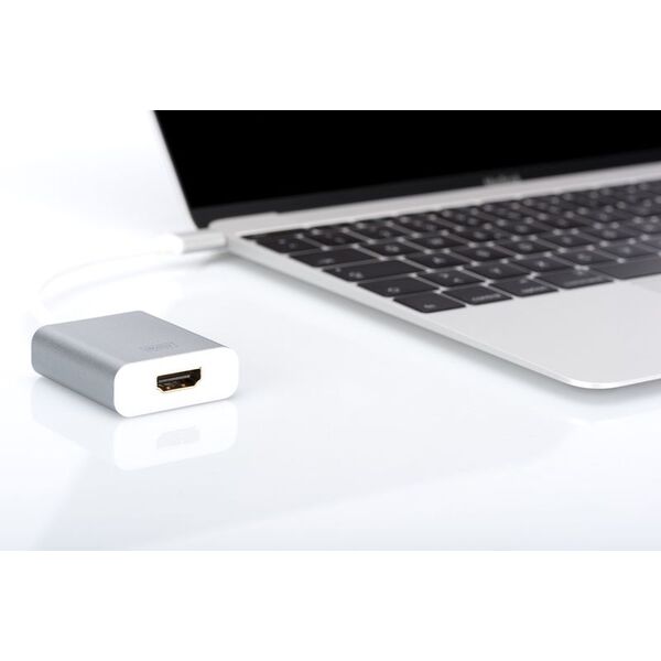Adapter USB Digitus USB-C - HDMI Srebrny  (DA-70836) 1086685 4016032385950