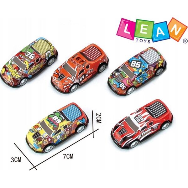 LeanToys Zestaw Resoraków Autka Samochody Z Napędem Kolorowe 15 Sztuk