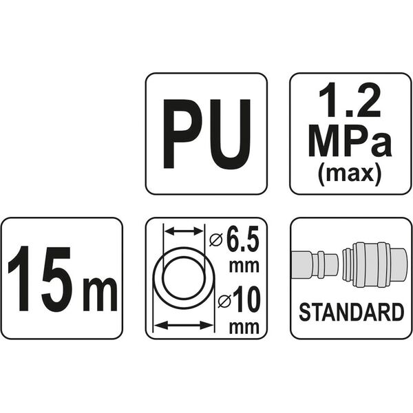 Yato Wąż pneumatyczny spiralny 6,5mm 15m (YT-24206)