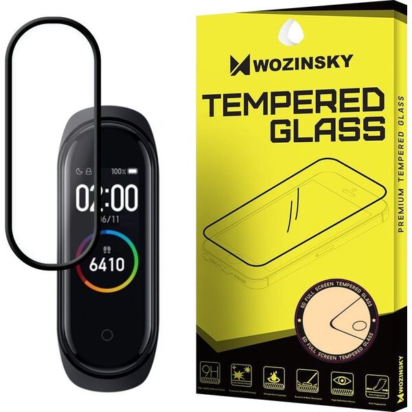 Wozinsky Wozinsky super wytrzymałe szkło hartowane Full Glue na cały ekran z ramką Case Friendly Xiaomi Mi Band 4 / Mi Band 3 przezroczysty uniwersalny 6382660 7426825377821