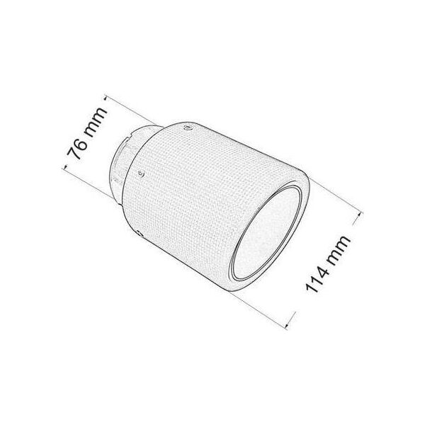 MTuning Końcówka tłumika 114mm wejście 76mm Carbon