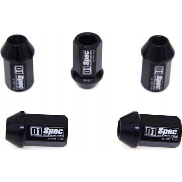D1Spec Kute nakrętki D1Spec Alu 12x1,25 Czarne