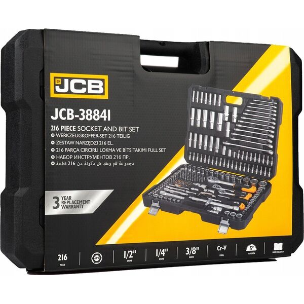 Zestaw narzędzi JCB JCB ZESTAW KLUCZY 216el. 1/2" 3/8" 1/4"