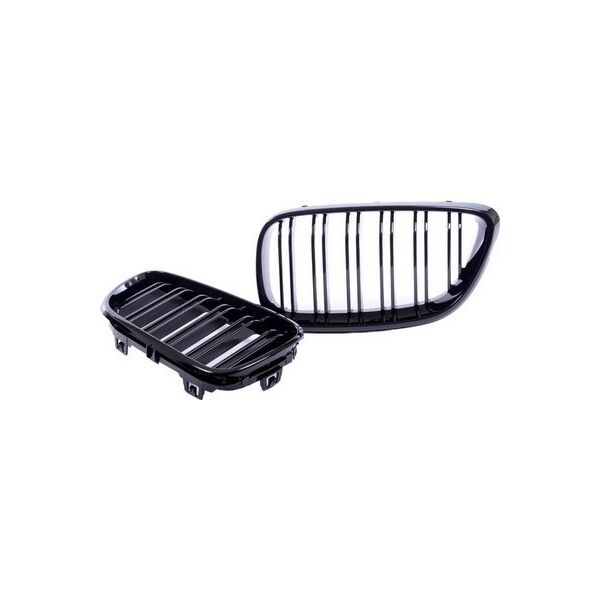 MTuning Grill sportowy podwójne żeberka Gloss Black BMW 2 F22 F23 2013-2021