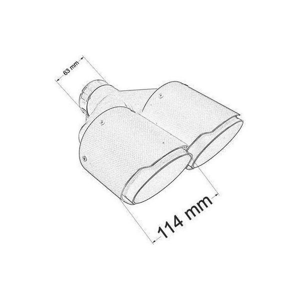 MTuning Podwójna Końcówka tłumika 2x114mm wejście 63mm Carbon