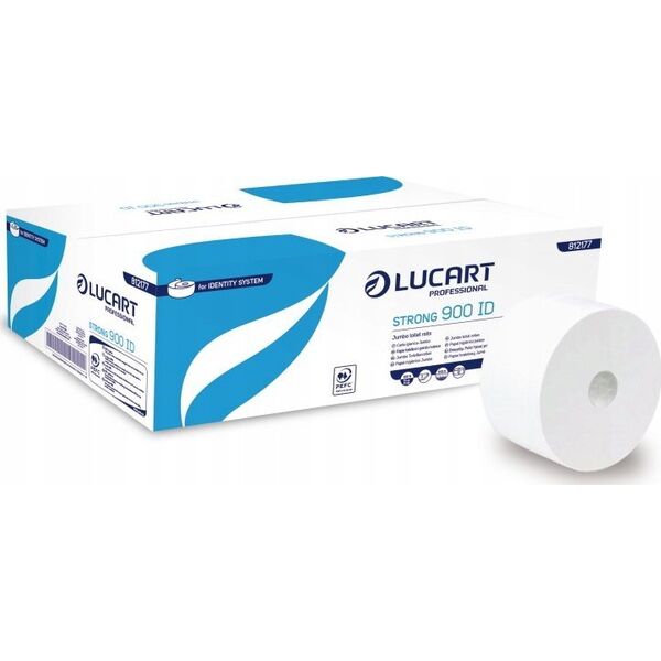 Lucart Lucart Strong 900 ID - Papier toaletowy, 2 warstwy, 202 m, celuloza - 12 rolek