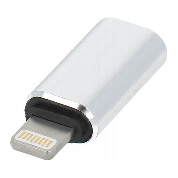 Adapter USB OEM Adapter Typ C (żeński) do Lightning (męski) srebrny