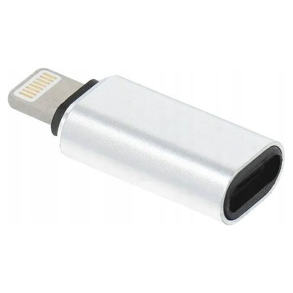 Adapter USB OEM Adapter Typ C (żeński) do Lightning (męski) srebrny